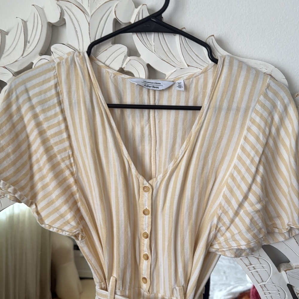 Linen blend &Other stories stripe  jumpsuit - Picture 3 of 5